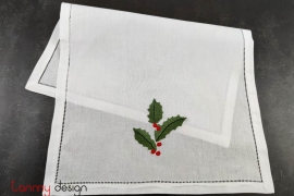   Chistmas hand towel-leaf embroidery ( 6 piecies)